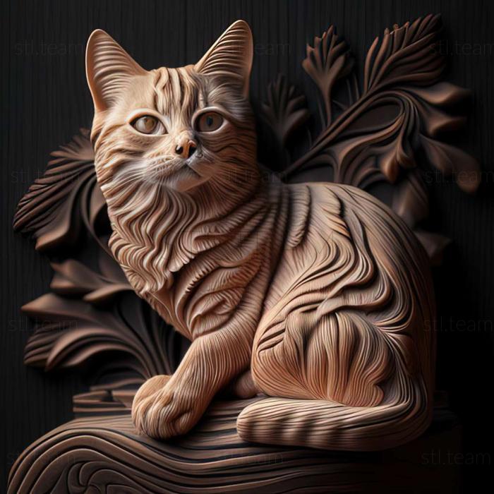 3D model American Bobtail cat (STL)